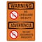 Signmission Safety Sign, OSHA WARNING, 3.5" Height, No Lifeguard On Duty Bilingual, Landscape, 10PK OS-WS-D-35-L-12706-10PK - alternate 1
